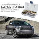 80pcs No.6 U Type Nuts Auto Car Door Panel Trim Clip U Nuts+ 80pcs M3x12 Screws