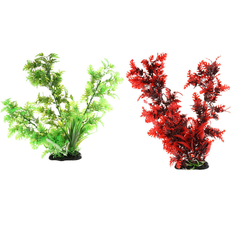 2pc Aquatic Plants, Large Aquarium Plant Plastic Fish Tank High Tree Decorations