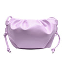 Women Cloud Shoulder Bag PU Day Clutch Solid Crossbody Handbag (Purple) A
