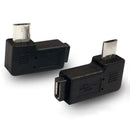 2pcs 90 Degree Left and Right Angled Mini USB 5pin Male to Micro-USB Female