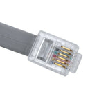Gray Plastic Noodles 6P6C RJ11 M/M Flat Telephone Cable Cord 5M 16ft