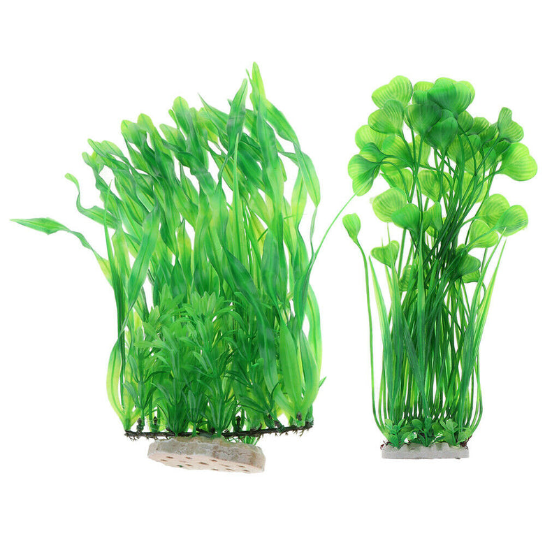 Pack of 2 Artificial Aquarium Fish Tank Plants for Home Office Aquarium