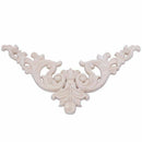 20*20cm Rubber Wood Oak Carved Corner Onlay Applique Cabinet Unpainted