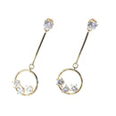 Crystal Earrings Round Star Earrings Wedding Party Dangle Pendant Earrings