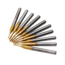 10pcs CNC Rotary Burrs Set End Mill Engraving Bits Corn Milling Cutter Tool