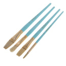 4x Wood Handle Bristle Hair Painting Brush for Watercolor Acrylic Painting