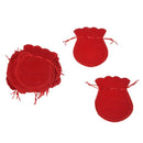 20 Red Velvet Oval Ring Earrings Wedding Present Gift Favor Bag Pouch D3C3