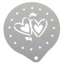 Two hearts Stainless Steel Metal Chocolate Coffee Art Mould Coffee Stencils  OZ