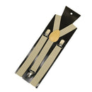 Unisex Clip on Suspender Elastic Y-Shape Back Formal Adjustable Braces, kha