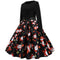 Christmas Retro Round Neck Printed Long Sleeve Swing Dress