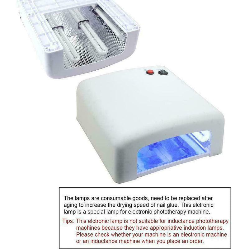 9W Uv White Lamp Tube Light Bulbs CCO Gel Nail Art Replacement Curing Bulb B6H5