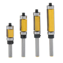 4pcs 1/4'' Shank Flush Trim Pattern Router Bit Set with Bearing Template Router