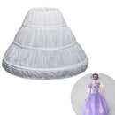 White Children Petticoat A-Line 3 Hoops One Layer Kids Crinoline Lace Trimt L7K4