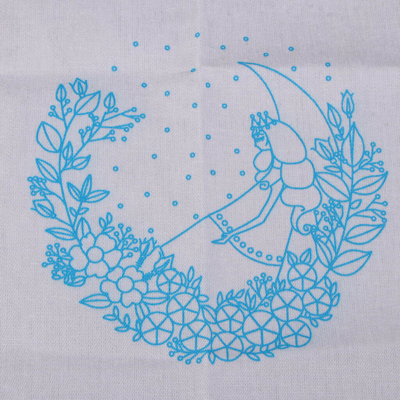 1 Set DIY Embroidery Starter Kits with Moon Fairy Pattern Handmade Embroidery