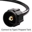 12Inch Rv Propane Pigtail Hose Connector With Type 1 Connection X 1/4 Inch
