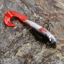 3Pcs Lead Head Soft Fishing Lures Long T Tail Fishing Lure Treble Hook Bait