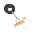 5X(600 Pcs/100 Groups Fishing Bobber Stopper 6 In 1 Yellow Rubber Oval Flo O3R2)