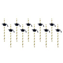 10 Pieces Personalized Straw Dr. cap Labels Graduation Party Striped Decor