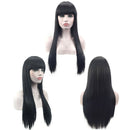 Womens Long Ladies Black Long Straight Natural Wig Hair Full Wigs For Pa XDY