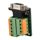 DB9 RS232 Serial Female Adapter Plate to 9 Position Terminal Connector Blac