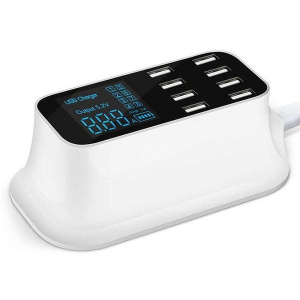 8-Port Quick Charge 3.0 Led Display  Adapter For Cell Phone UK