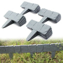 12Pc Grey Garden Fence Edging Cobbled Stone Effect Plastic Lawn Edging Plan