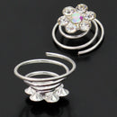 Sweet 12Pcs Women Wedding Headwear Jewelry Rhinestone Twists Spiral Hairp HPZ