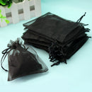 60Pcs Organza Drawstring Gift Jewelry Bags Pouches Black For Wedding Party Favor