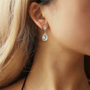 Elegant Water Drop Crystal Earrings Rhinestone Dangle Women Wedding Jewelry