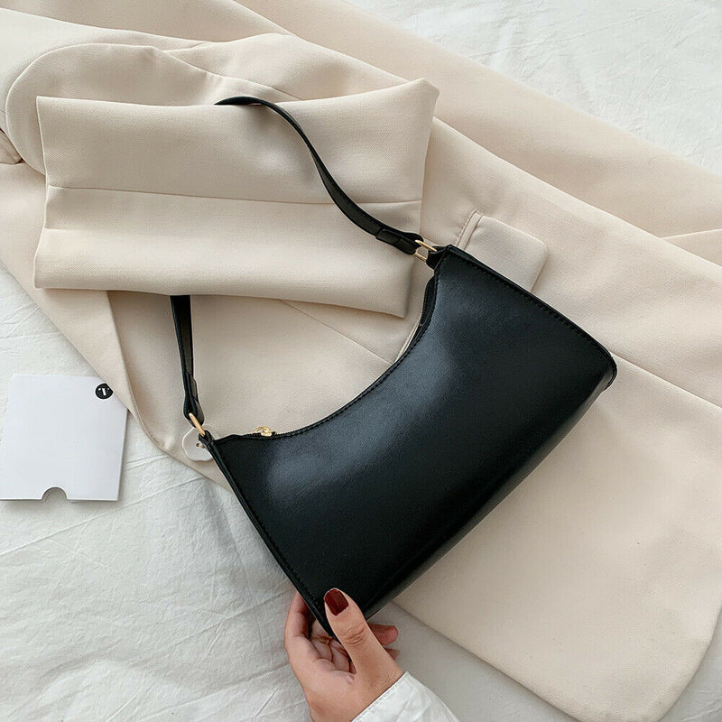 Fashion Pure Women Handbag Leather Female Small Shoulder Tote Bag (Black)