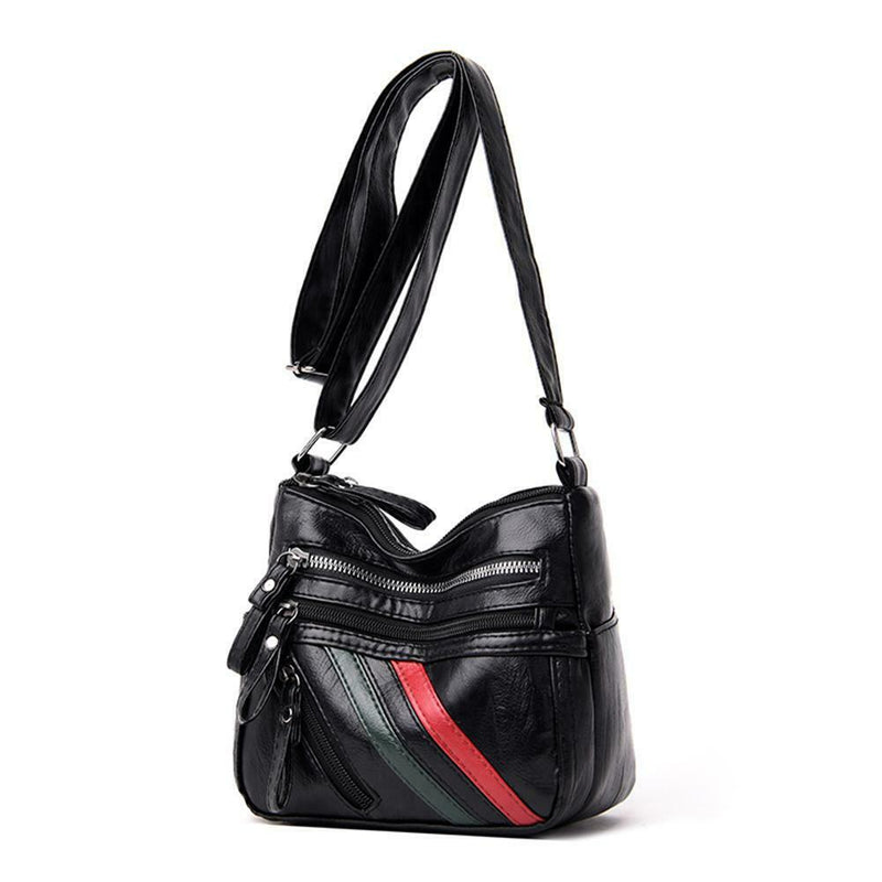 Women Shoulder Bags Leather Multi-pocket Messenger Handbag (Multicolor)
