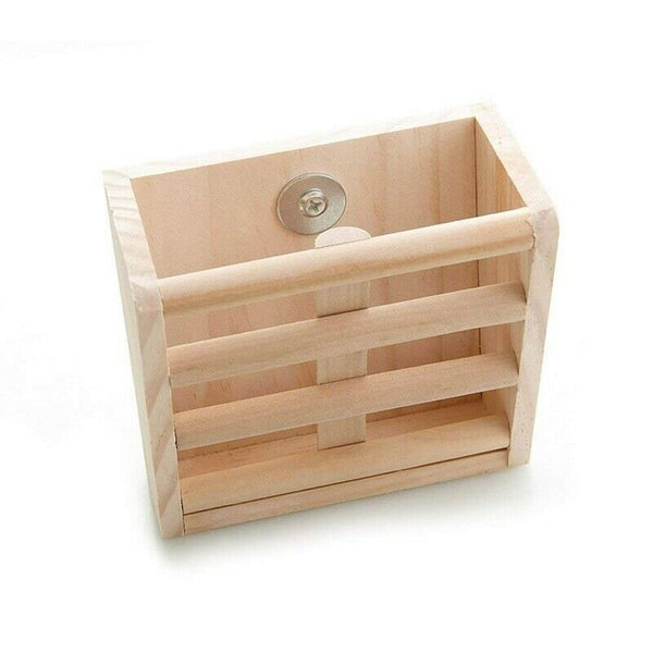 Small Animals Cage Accessories- Rabbit Hay Feeder Rack,Natural Wooden Hay M