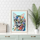 Full Square Drill Picture 5D DIY Colorful Cat Rhinestone Diamond Painting