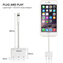 3in1 Dual Audio earphone Adapter Charging Splitter Cable for iPhone7,7 Plus,8 X