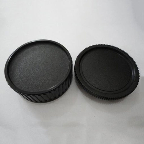 1 Set Rear Lens Cap And Body Cap Cover For Leica M LM camera Black Plasti dsss