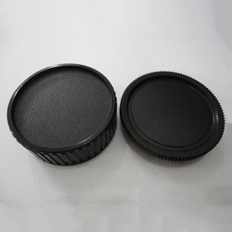 1 Set Rear Lens Cap And Body Cap Cover For Leica M LM camera Black Plasti dsss