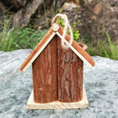 Pack of 2 Rustic Hanging Wooden Birdhouse for Small Birds Outdoor Patio