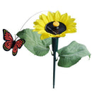 1x Dancing Solar / Battery Sunflower with butterfly on garden tufts Garden  X4Z2