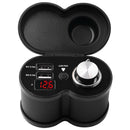 CS-834A1 Motorcycle Dual USB Charger Cigarette Lighter Socket w/ Voltmeter