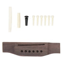 Set of Rosewood Bridge/Bridge Endpin Pins/Bone Saddle Nut Carved for Guitar