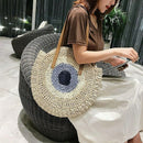 Round Straw Bags Women Summer Rattan Bag Handmade Woven Beach Cross Body Ba