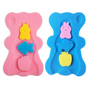 2PC Cute Bath Sponge Infant Bath Cushion Comfy and Skid Proof Bathing Mats