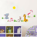 Animals Wall Stickers Kids Baby Rooms Elephant Giraffe Horse Wall Decals Gw