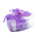 9Pcs Scented Rose Flower Petal Bath Body Soap Wedding Party Gift(Purple+Whi