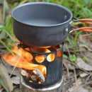 Hiking Wide Open Camping Stove Stainless Steel Backpacking Stove Wood