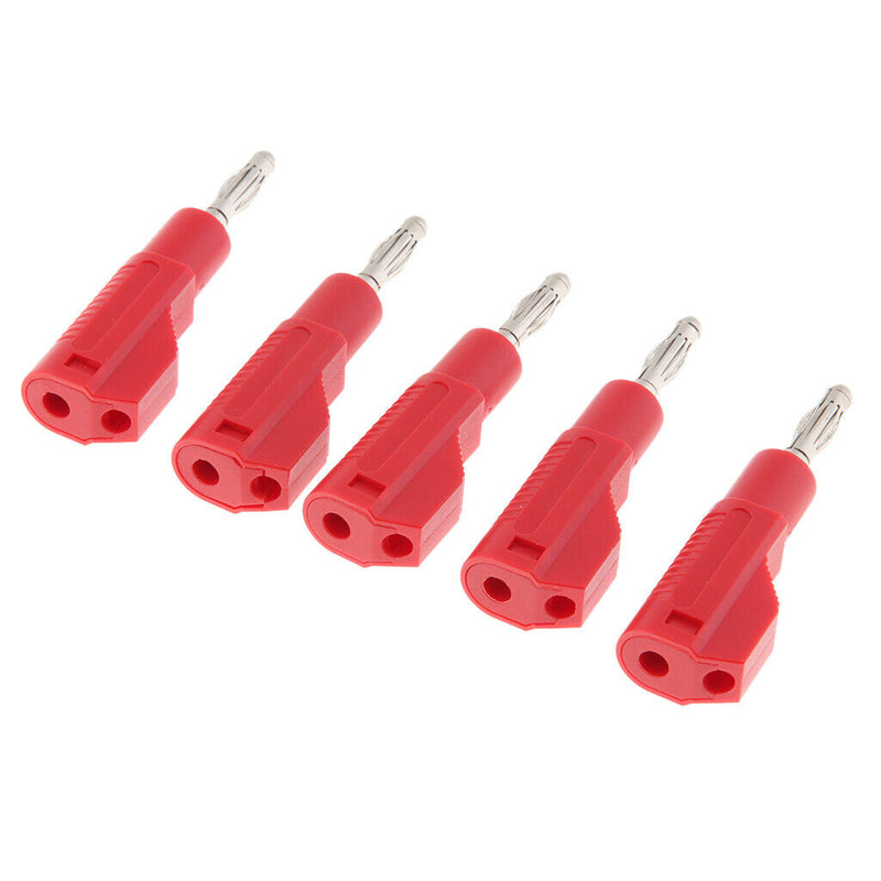 10Pcs 4mm Male Retractable Stackable Banana Plug Wire Connectors Red + Black