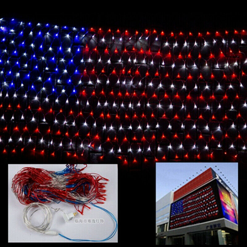 LED Flag Net Light American String Light For Festival Indoor Outdoor Decorat Gw
