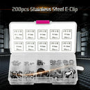 200Pcs Stainless Steel E-Clip Assortment Kit 1.5/2/3/4/5/6/7/8/9/10mm Circlip zg