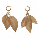 Fashion Simulation Leaf Pendant Earrings Texture Metal Grain Leaf Earrings