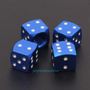 4x Aluminum Alloy Dice Style Car Tire Tyre Wheel Valve Stem Caps Dust Cover Blue